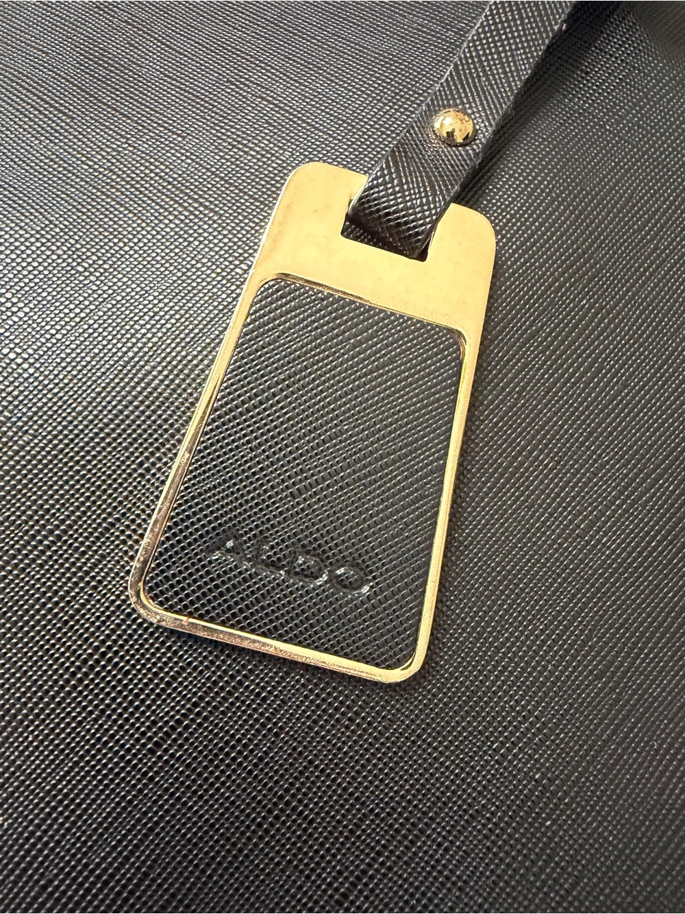 Aldo Black Tote with Gold Chain Handles - Picture 3 of 7